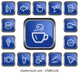 Food and drink button set