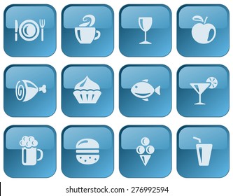 Food and drink button set