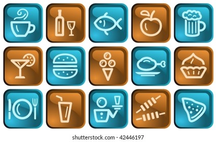 Food and drink buttons