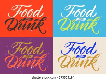 food and drink calligraphy, handwritten words