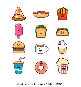 Food and Drink Cartoon Clipart Vector