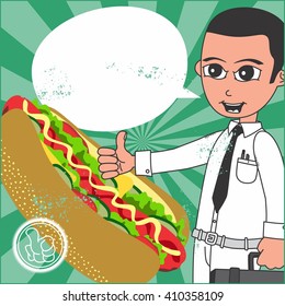 food and drink cartoon guy promotion