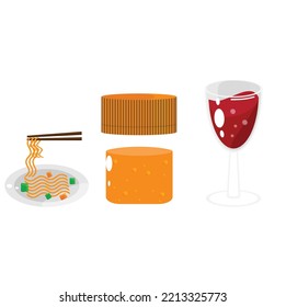food and drink color vector illustration