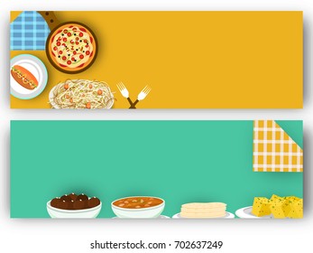 Food and Drink concept with website banners.