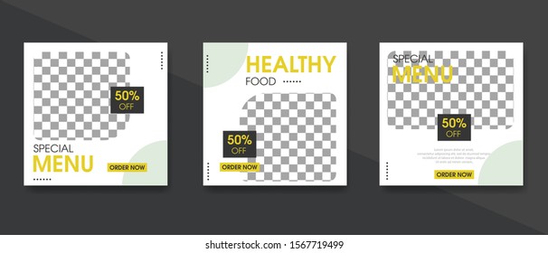 food, drink, and culinary sale banner template for social media post