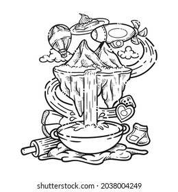 food and drink doodle art vector