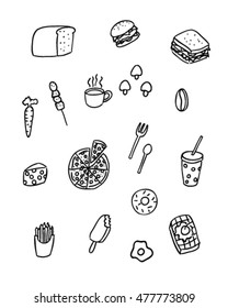 Food and drink doodle style (vector art)