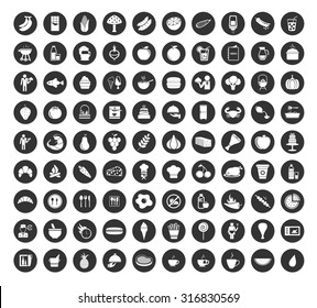 Food And Drink Flat Icons Set