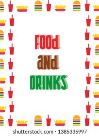 food drink fries fast food illustrator red brown green lunch 
hamburger burguer