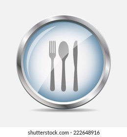 Food and Drink  Glossy Icon Vector Illustration 