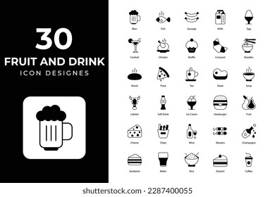 Food and Drink icon Collection, food icons, drinks icons, food and drink icons set, food icons, drink,