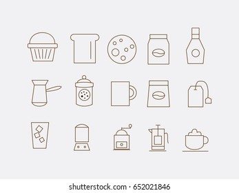Food and drink icon flat design illustration.