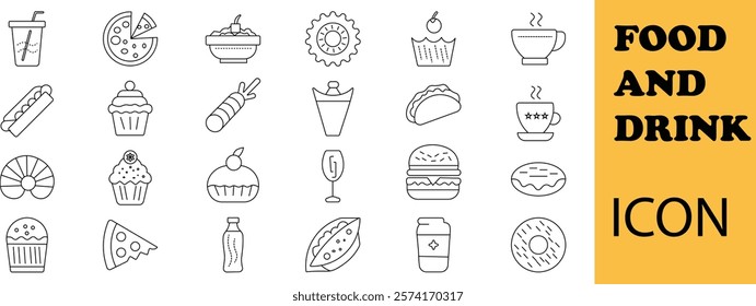 a food and drink icon line vector illustration.