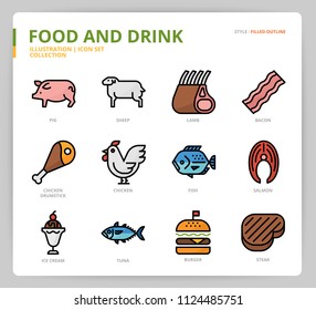 Food and drink icon set