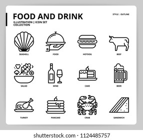 Food and drink icon set