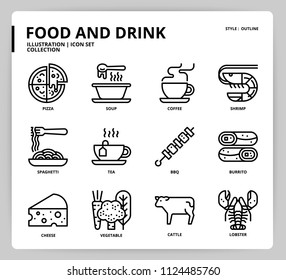 Food and drink icon set