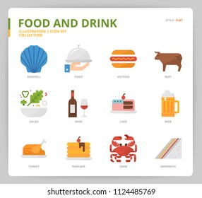 Food and drink icon set