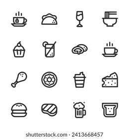 Food and drink icon set