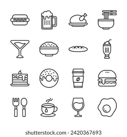 Food and drink icon set