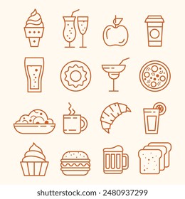 FOOD AND DRINK ICON SET