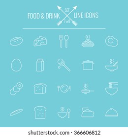 Food and drink icon set.