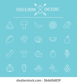 Food and drink icon set.