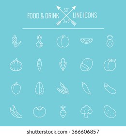 Food and drink icon set.
