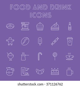 Food and drink icon set.