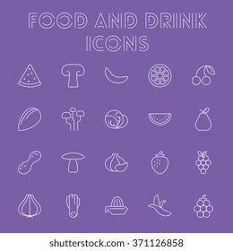Food and drink icon set.