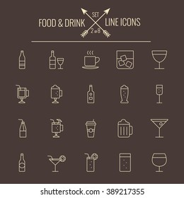 Food and drink icon set.