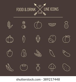 Food and drink icon set.