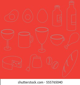 Food and drink icon set