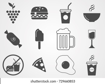 Food and drink icon set
