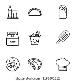 food drink icon set vector