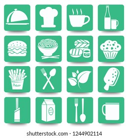 Food and drink icon set vector design