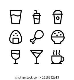 Food and drink icon set vector illustration logo template for many purpose. Isolated on white background.