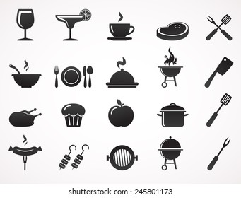 Food and drink icon set. Vector illustration.