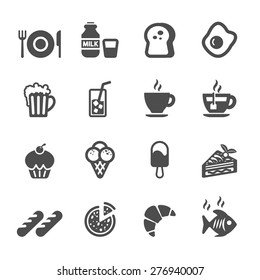 food and drink icon set, vector eps10.