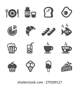 food and drink icon set, vector eps10.