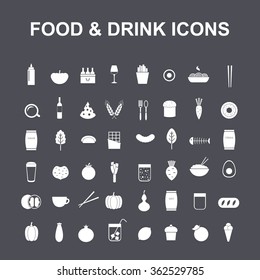 food & drink icon set. vector illustration
