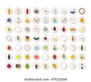 food & drink icon set. vector illustration