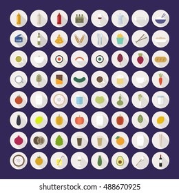 food & drink icon set. vector illustration