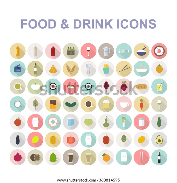 Food Drink Icon Set Vector Illustration Stock Vector (Royalty Free ...