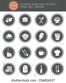 Food and drink icon set,black version design,clean vector