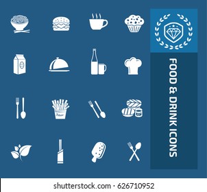 Food and drink icon set,clean vector