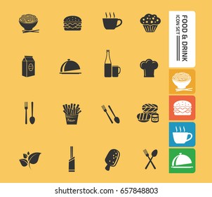 Food and drink icon set,clean vector