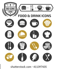 Food and drink icon set,vector