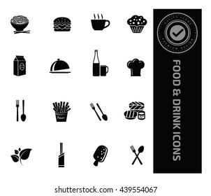 Food and drink icon set,vector