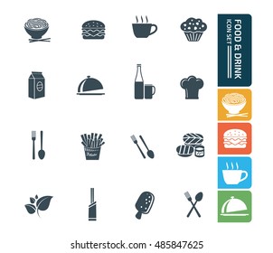 Food and drink icon set,vector