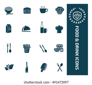 
Food and drink icon set,vector